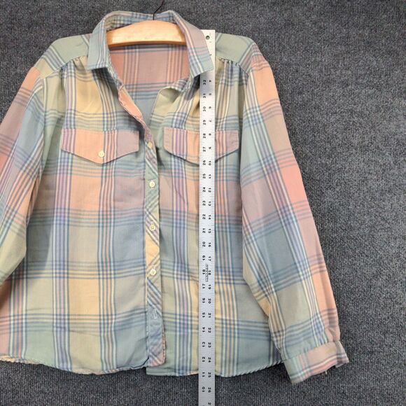 Ms Russ Womens Button Front Shirt Multi Plaid XXL Button Front Long Sleeve - Picture 14 of 16